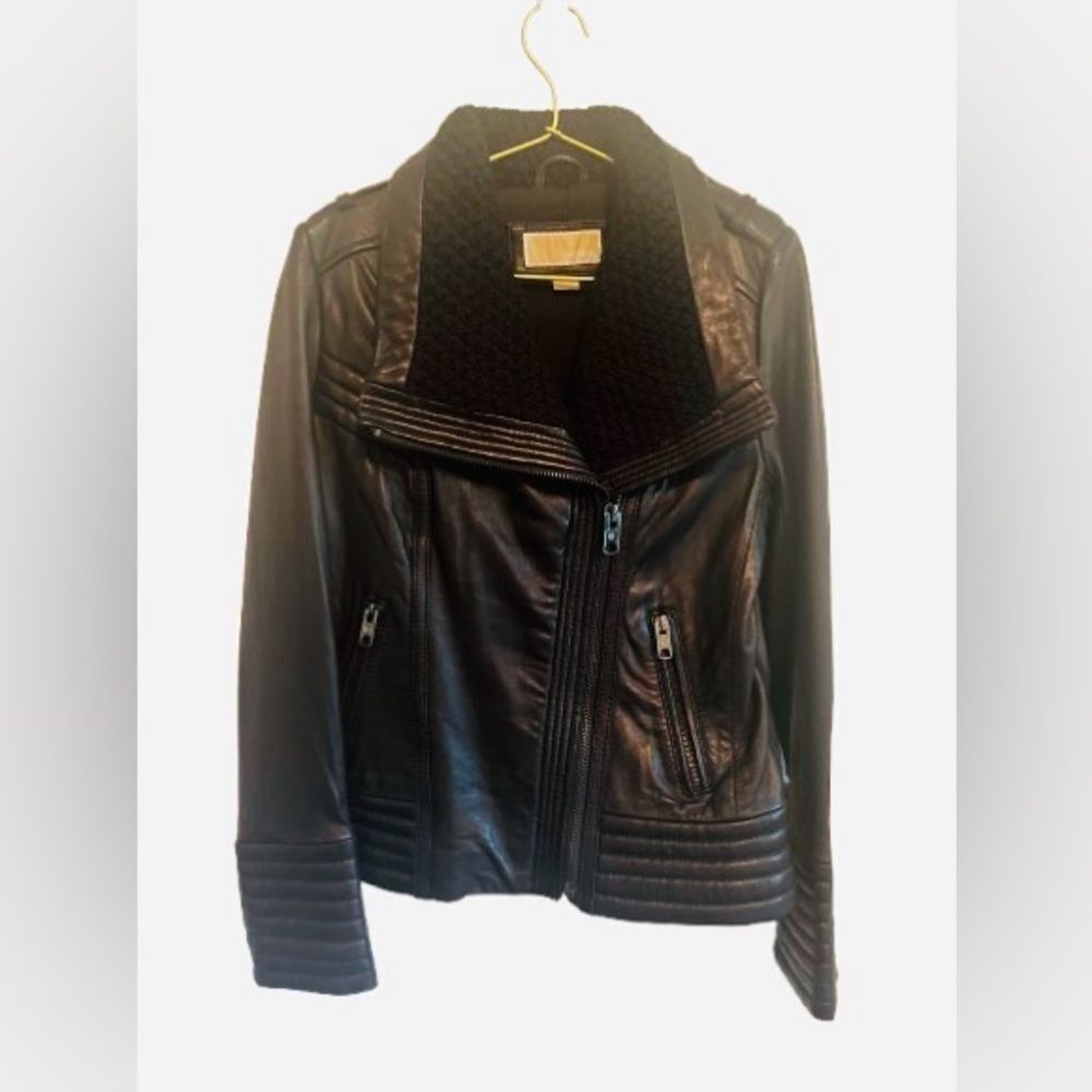 Michael Kors Leather Jacket with Quilted Accents NWOT!